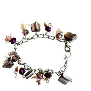 Abalone beaded charm bracelet